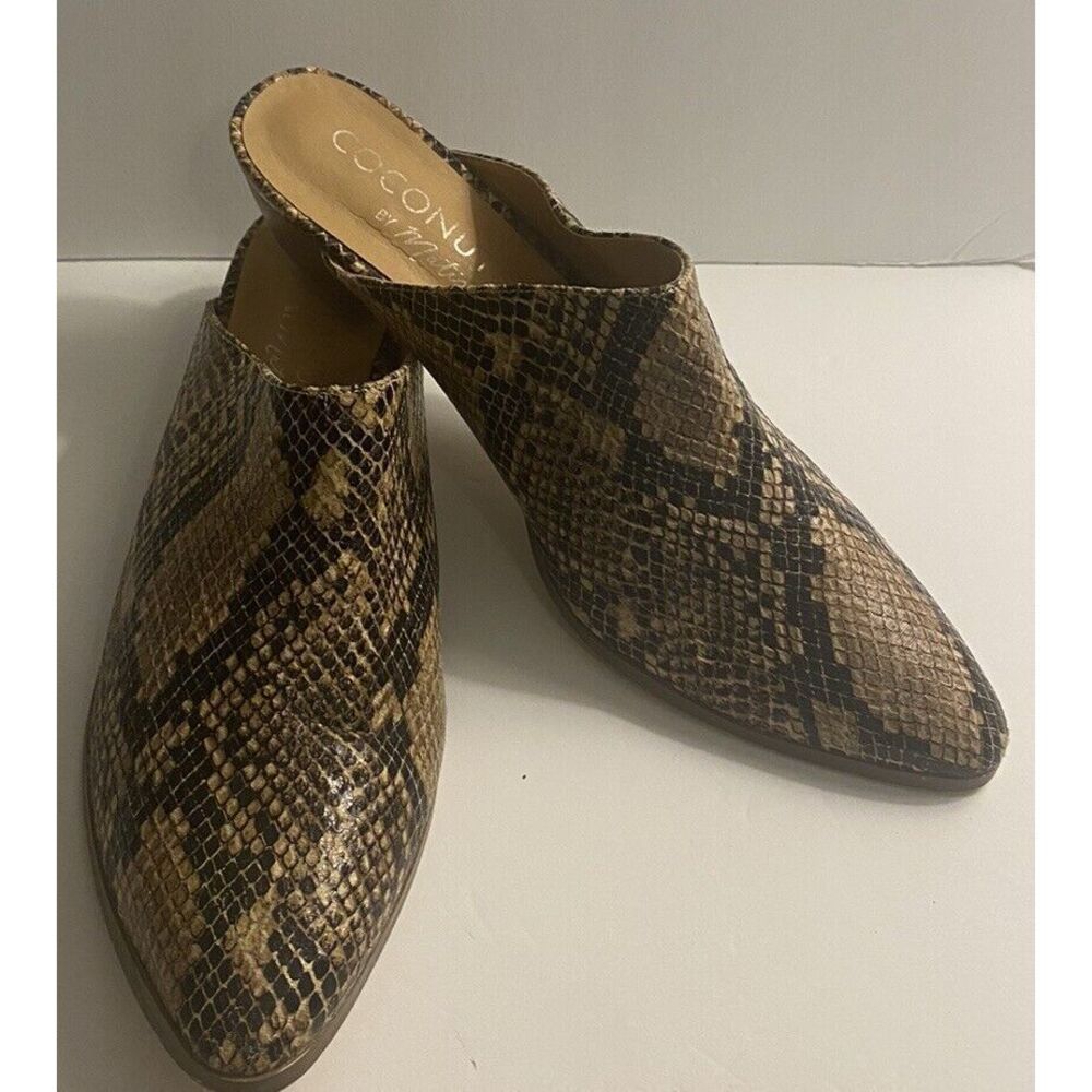 Coconuts by Matisse Size 9.5 Lucky Snakeskin Heeled Mules